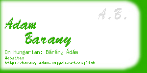 adam barany business card